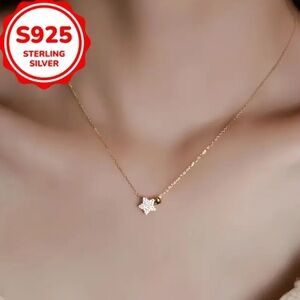 Sterling silver Gold Star Pendant Necklace